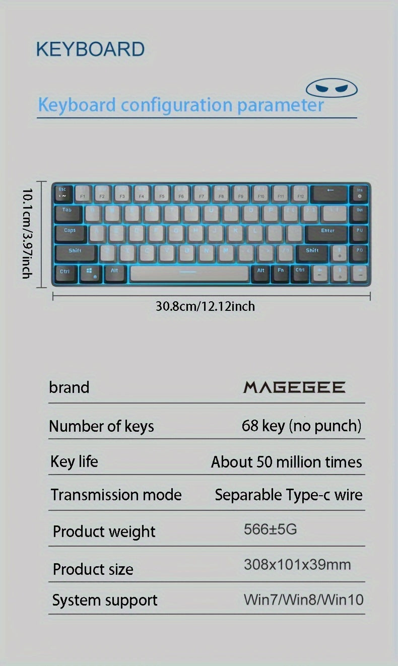 Clavier mécanique MAGEGEE MK-BOX - 68 touches LED