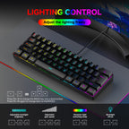 Clavier de jeu GOTBAT 60 % - Rétroéclairage RGB 61 touches