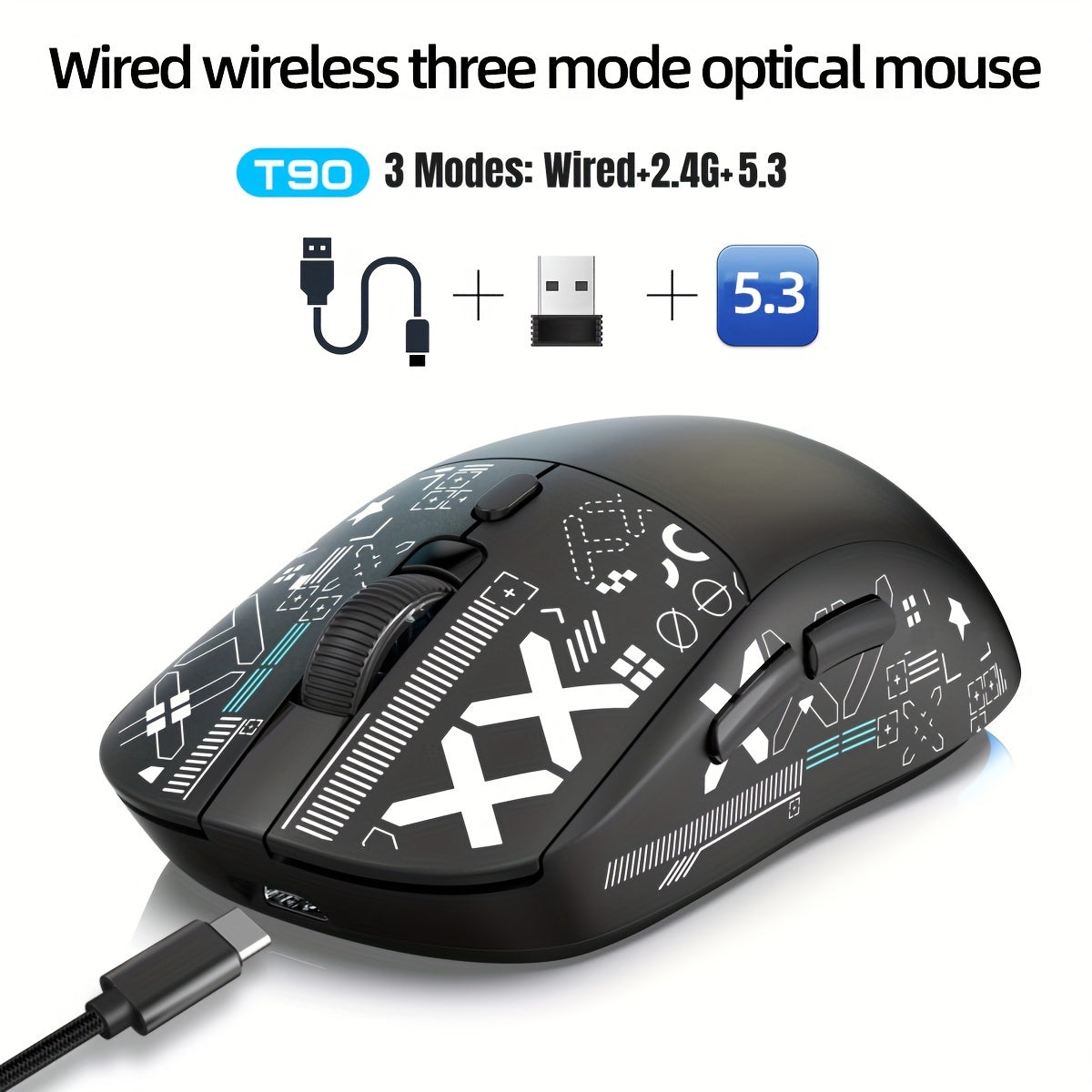 HXSJ RGB Wireless Gaming Mouse