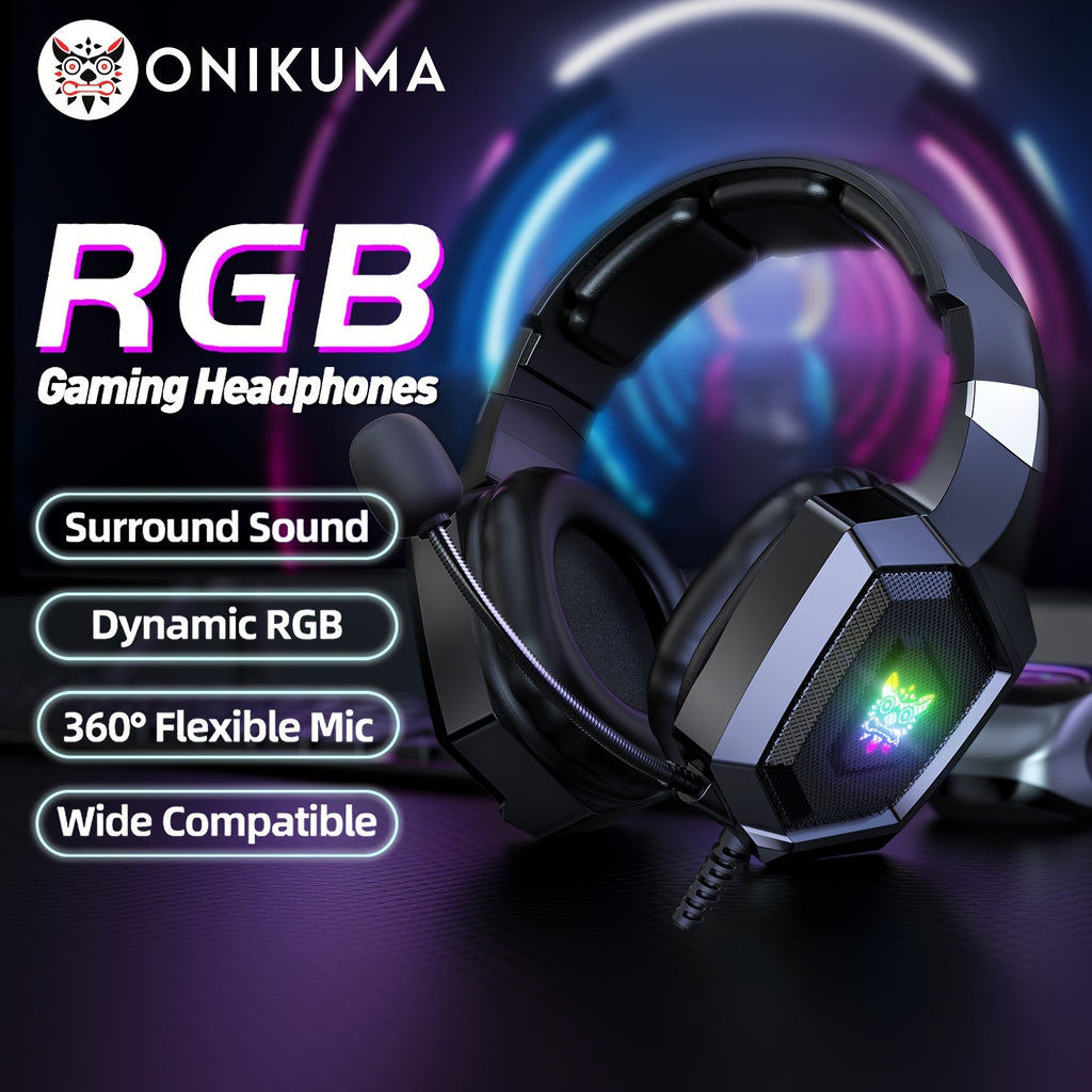 Casque de jeu filaire ONIKUMA K8 avec microphone pour PC, PUBG