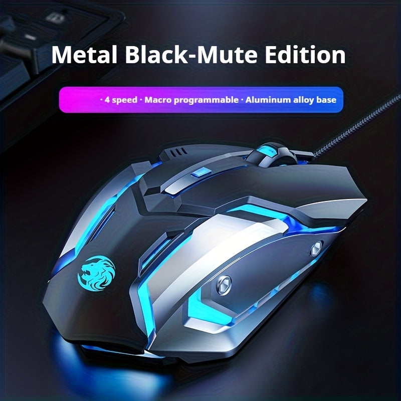EWEADN - Silent Wired Gaming Mouse | Ergonomic & RGB