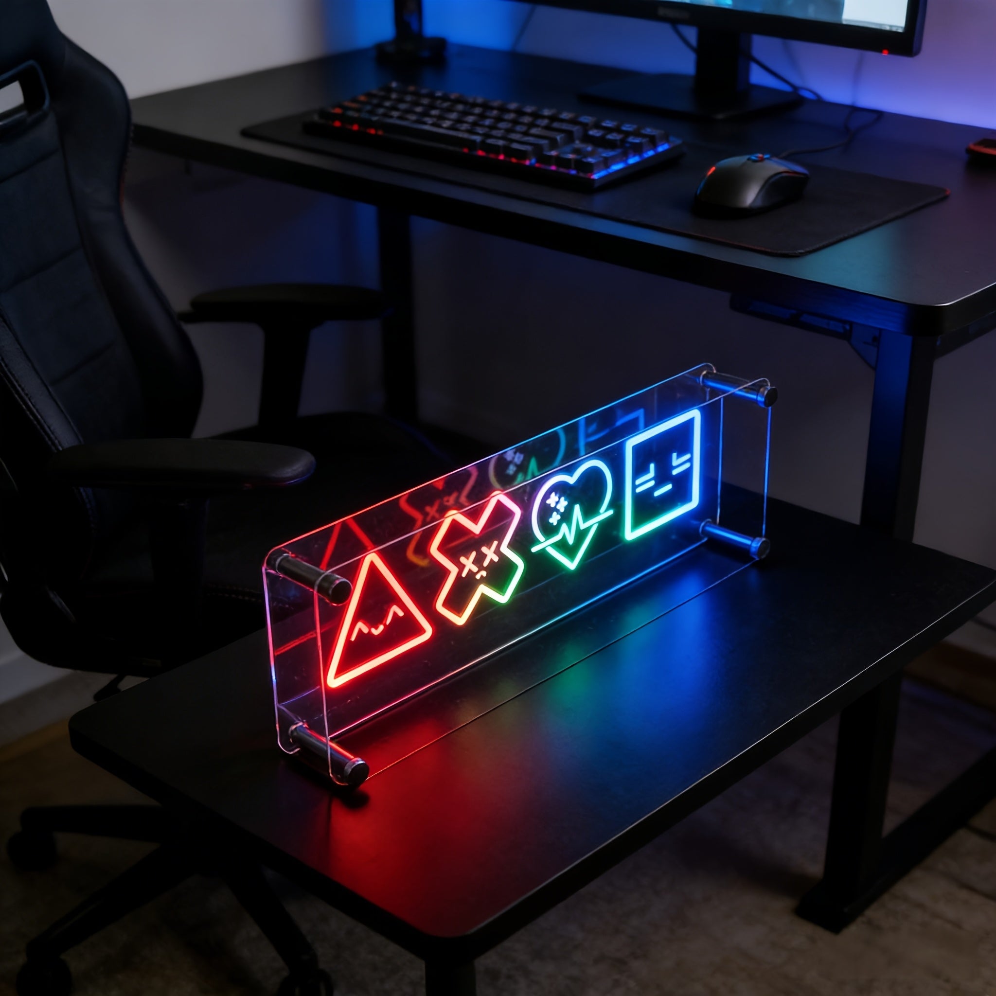 CHARGEMENT - Lampe de bureau de jeu RVB miroir infini 3D