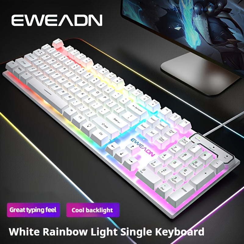 Clavier de jeu silencieux EWEADN - 104 touches LED