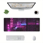 Tapis de souris gaming Cyber ​​Vaporwave - Esthétique rétro étendue