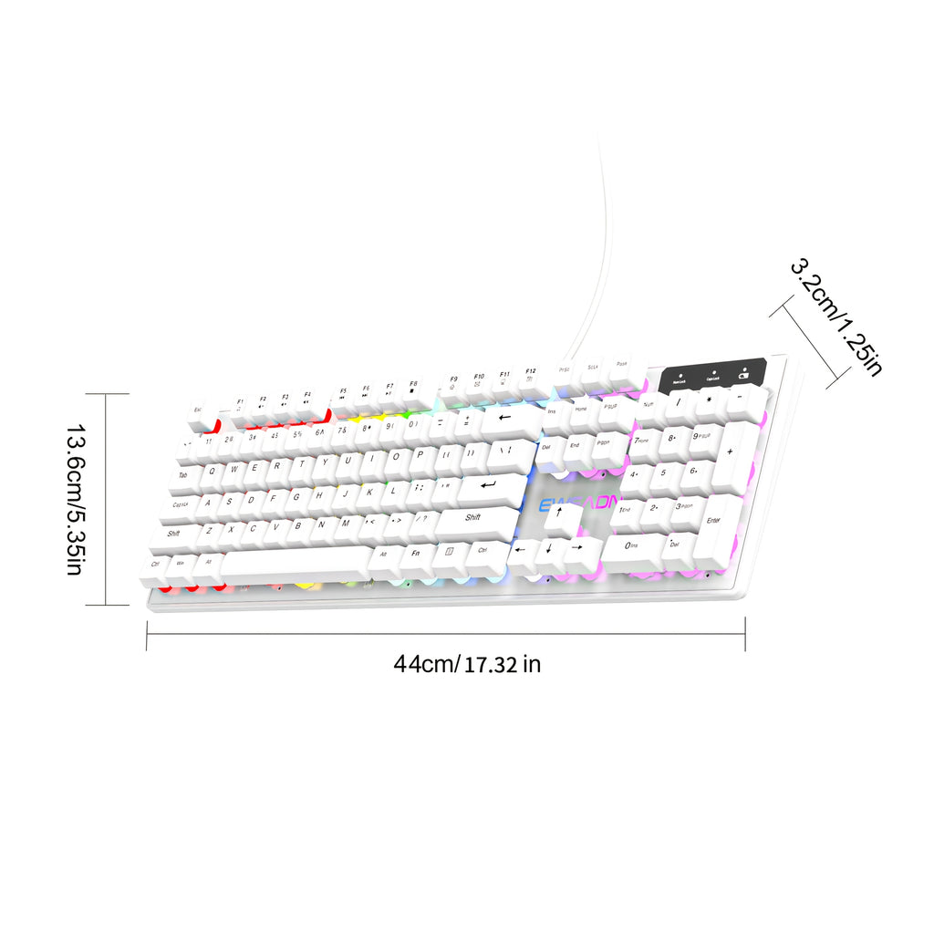 Clavier de jeu silencieux EWEADN - 104 touches LED