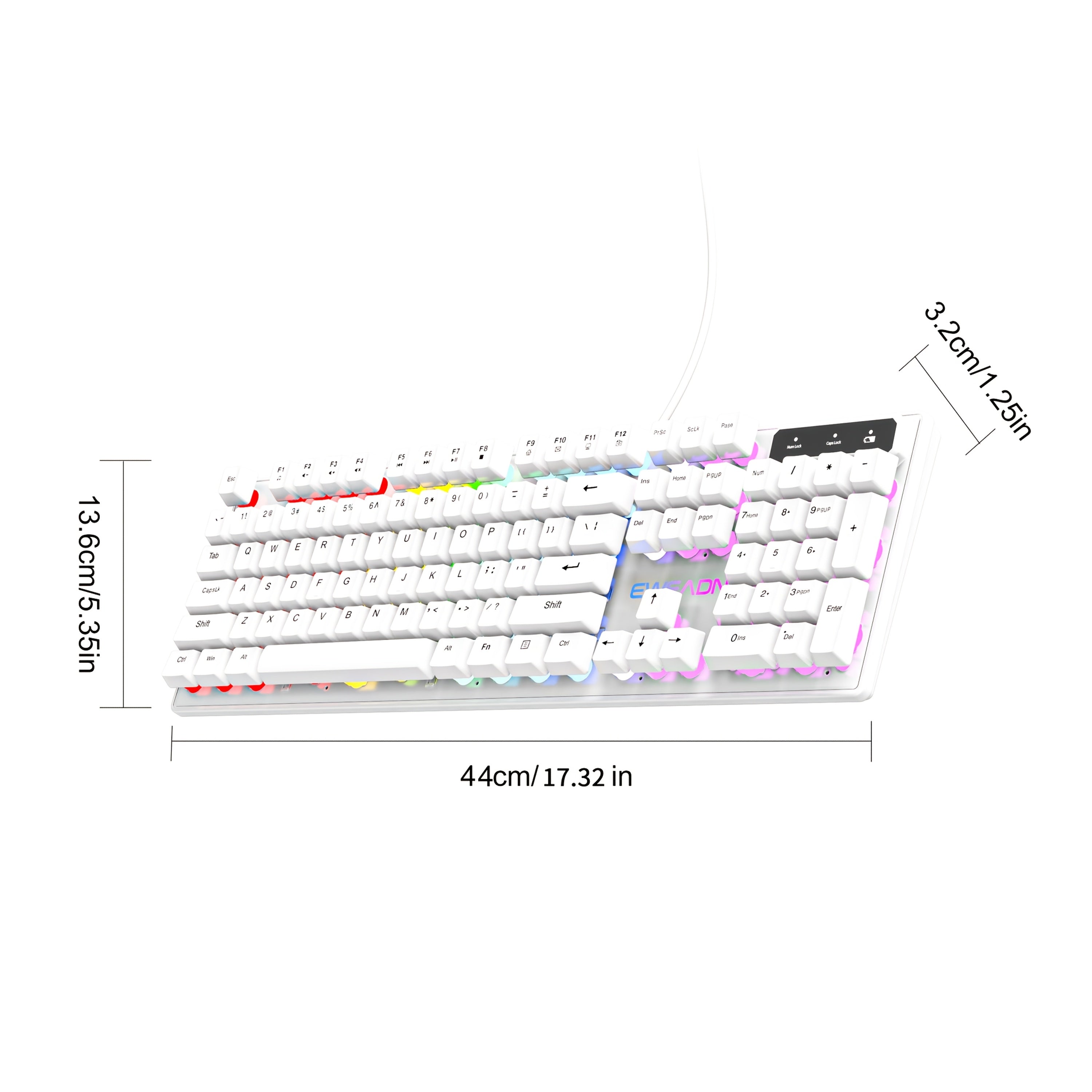 Clavier de jeu silencieux EWEADN - 104 touches LED