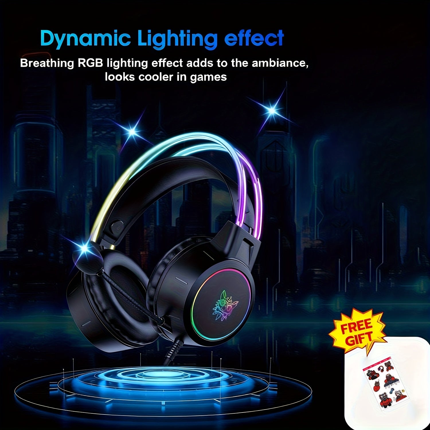 ONIKUMA Streaming Gaming Headset - Noise Canceling RGB