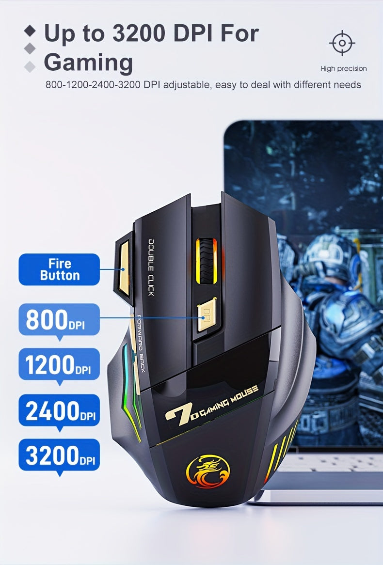 ELFO LARANJA - Wireless Gaming Mouse | RGB Dragon Edition